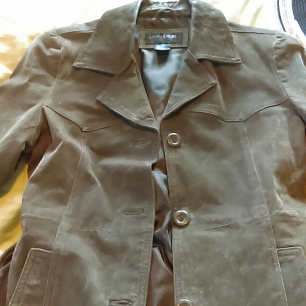 Thin brown leather jacket